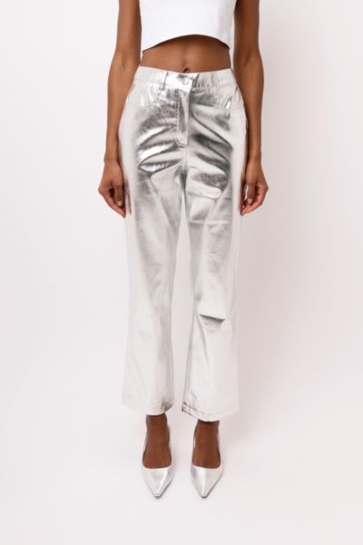 AMY LYNN AMY LYNN METALLIC PANT IN SILVER, WOMEN'S AT URBAN OUTFITTERS