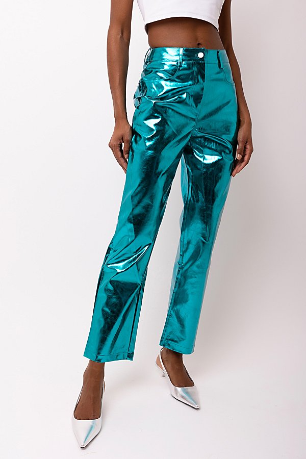 Amy Lynn Metallic Pant In Blue, Women's At Urban Outfitters