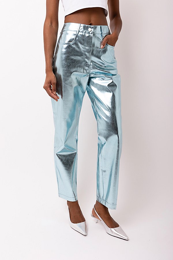 AMY LYNN AMY LYNN METALLIC PANT IN ICE BLUE, WOMEN'S AT URBAN OUTFITTERS