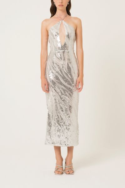 Amy Lynn Sequin Halter Maxi Dress Urban Outfitters