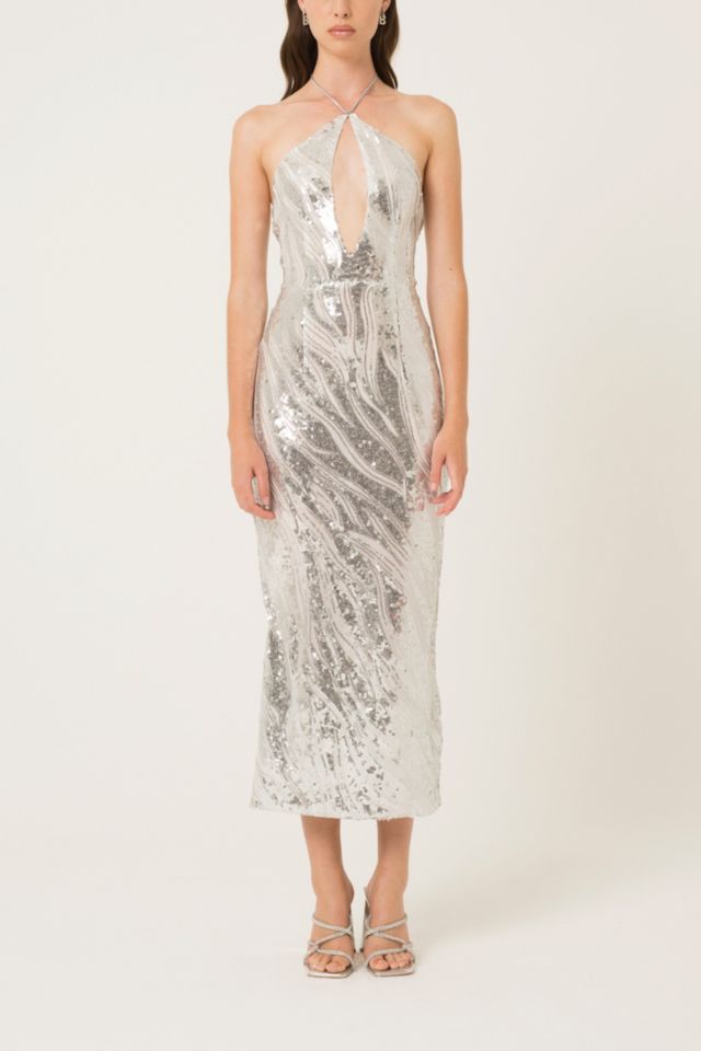 Amy Lynn Sequin Halter Maxi Dress | Urban Outfitters