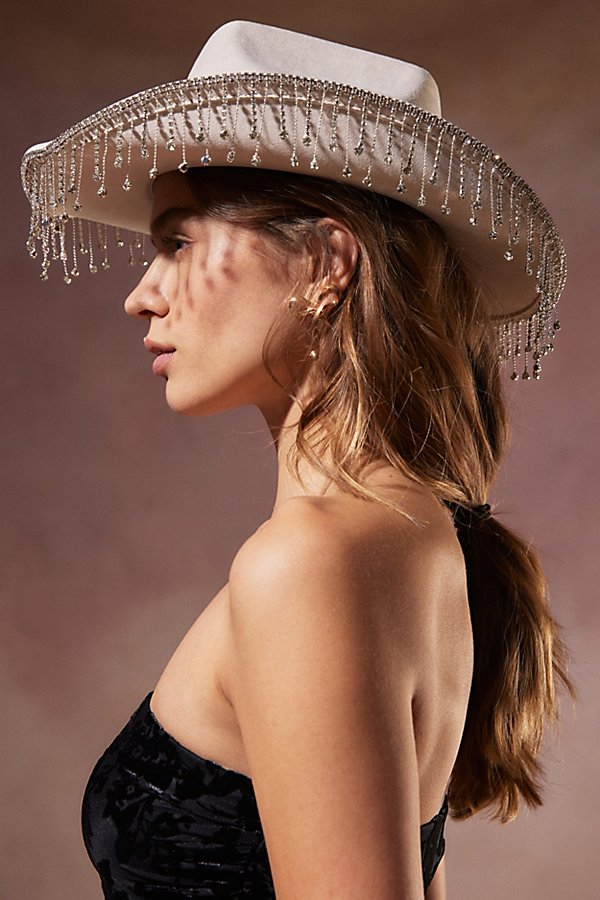 Urban Outfitters Rhinestone Cowboy Hat In Ivory, Women's At  In White