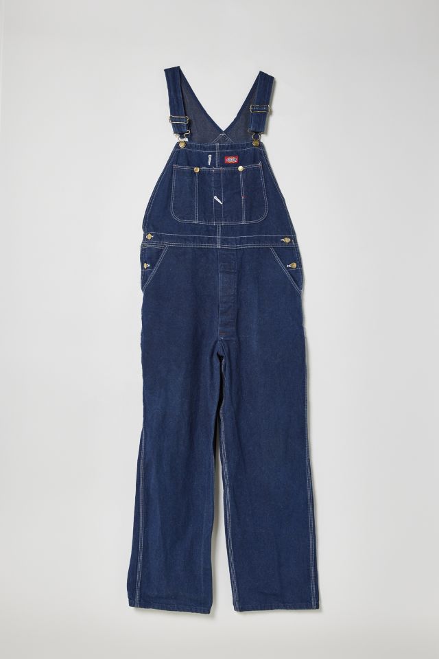 Dickies Men's 100 Year Double Knee Denim Bib Overalls in Indigo Blue