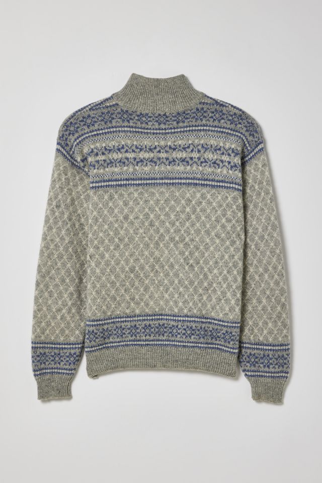 Vintage Mock Neck Fair Isle Sweater #1
