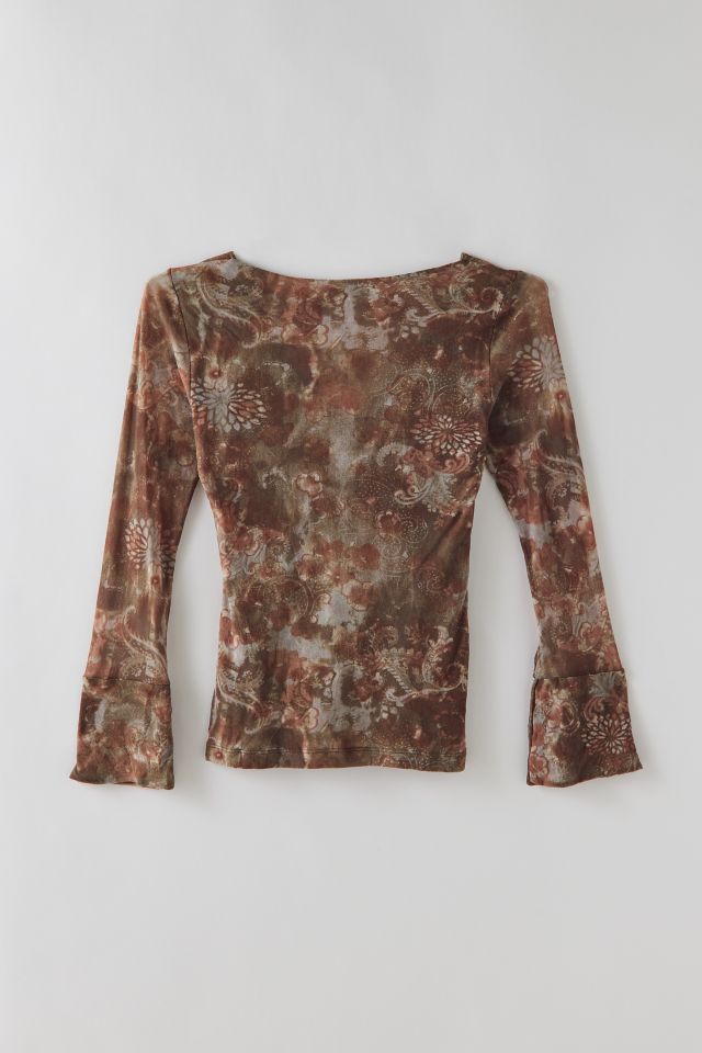 Vintage Patterned Mesh Top #1