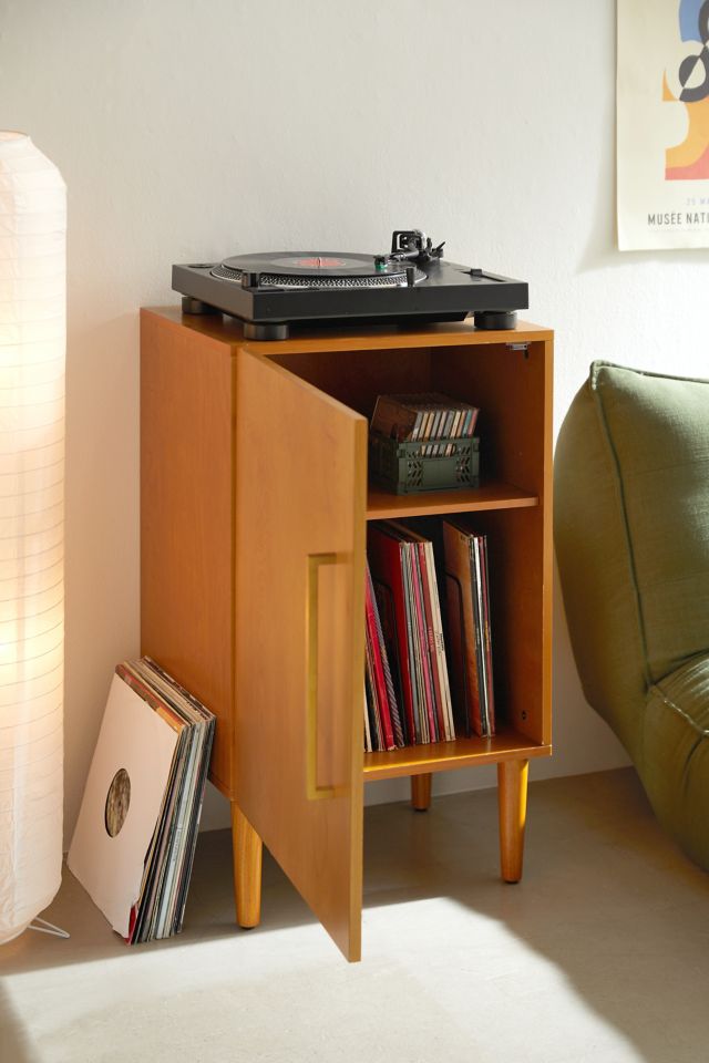 Everett Mid-Century Mahogany Console Cabinet with Adjustable Shelf