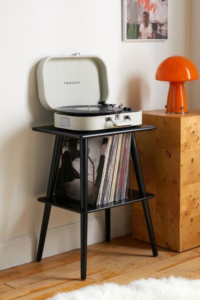 URBAN OUTFITTERS MANCHESTER RECORD PLAYER STORAGE STAND IN BLACK AT URBAN OUTFITTERS 