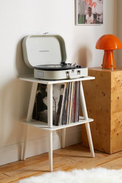 Urban Outfitters Manchester Record Player Storage Stand In White