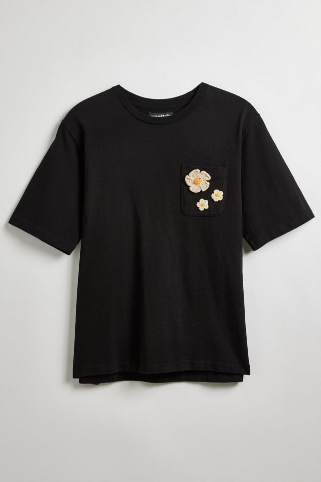 Monitaly Crochet Flower Tee | Urban Outfitters