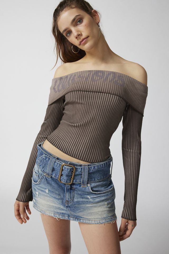 Ribbed off-the-shoulder top