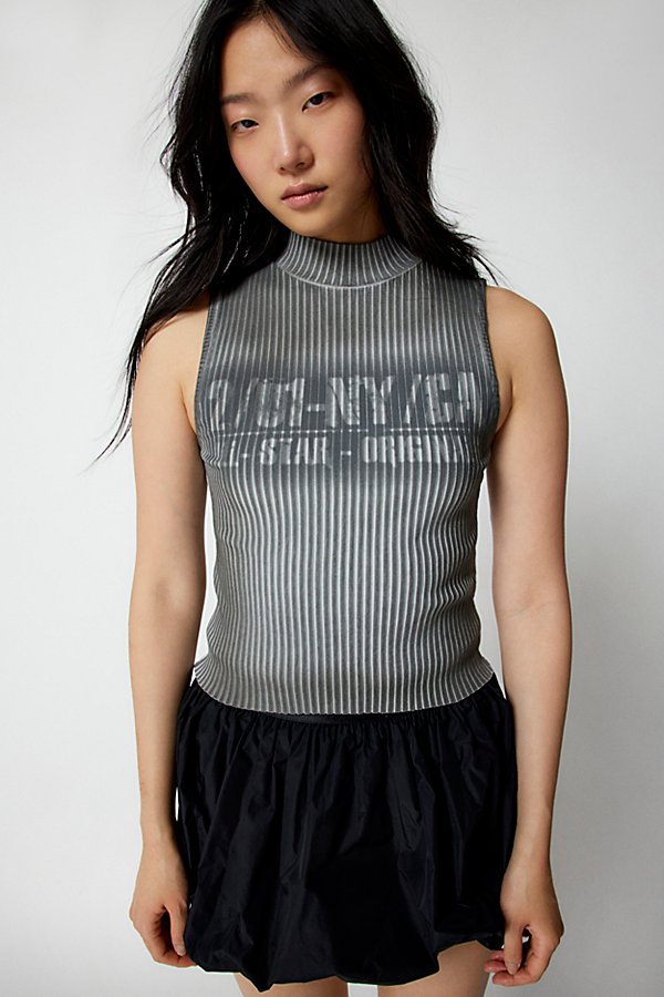 Urban Outfitters All Stars Ribbed Mock Neck Tank Top In Grey, Women's At