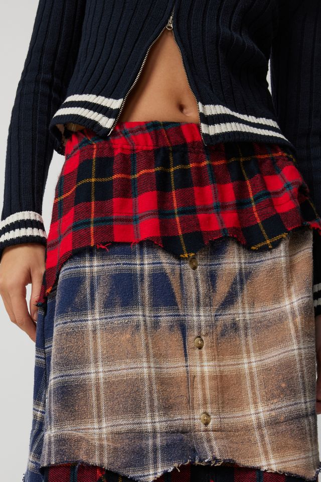 Urban Renewal Re/Creative Remade Tiered Flannel Maxi Skirt #3