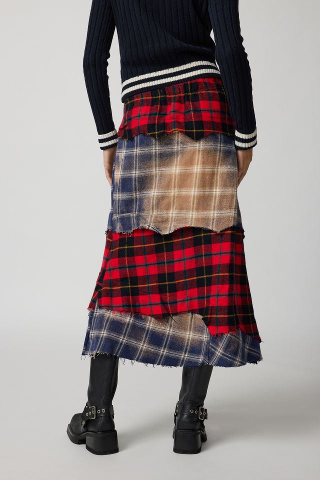 Urban Renewal Re/Creative Remade Tiered Flannel Maxi Skirt #5