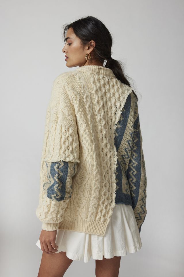 Urban Renewal Re/Creative Remade Spliced Fair Isle Cardigan #5
