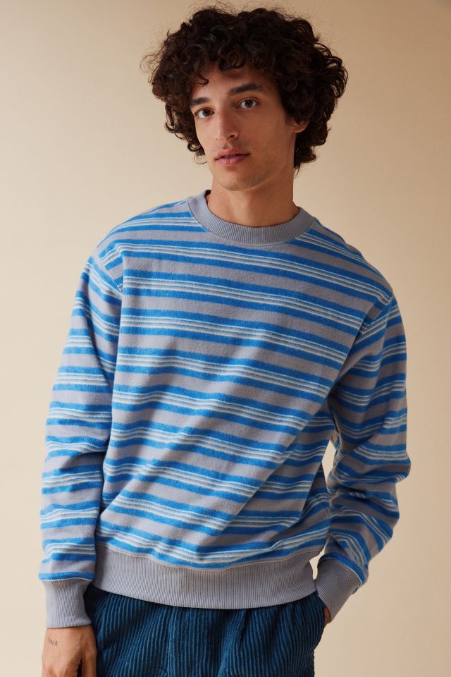 UO Reverse Stripe Crew Neck Sweatshirt | Urban Outfitters