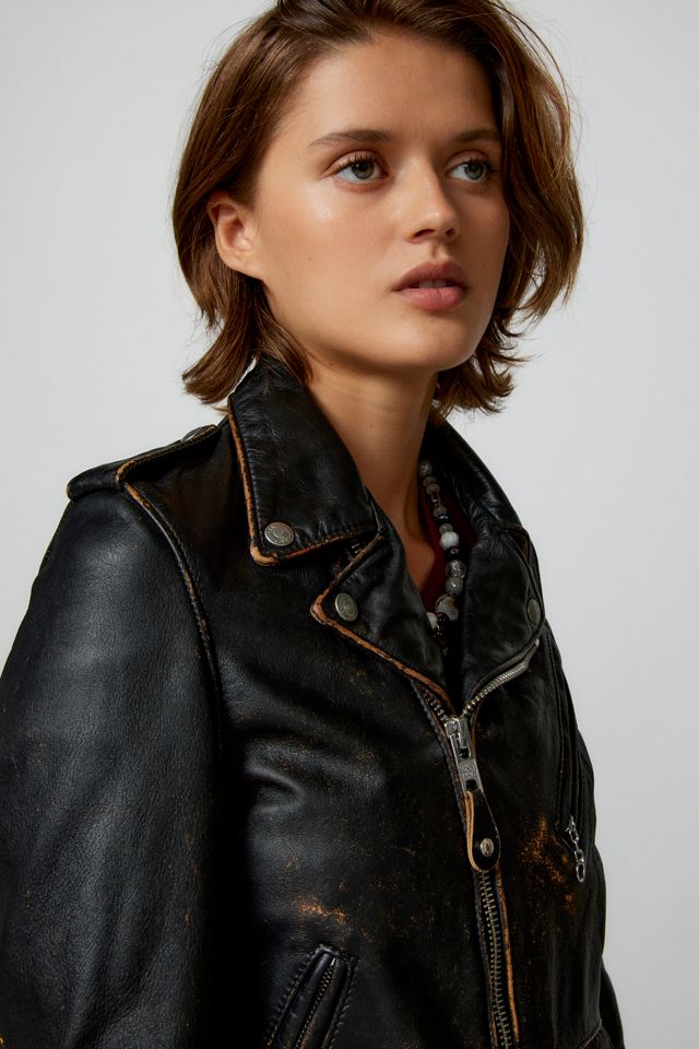 Schott Hand Vintage Leather Moto Jacket | Urban Outfitters