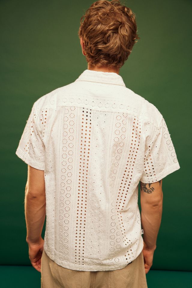 OBEY Sunday Woven Eyelet Short Sleeve Button-Down Shirt #1