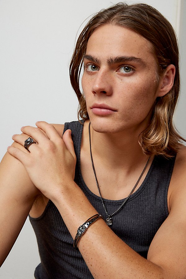 Urban Outfitters Rhys Molten Ring In Black, Men's At