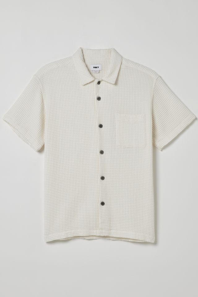 OBEY Balance Woven Waffle Button-Down Shirt #1