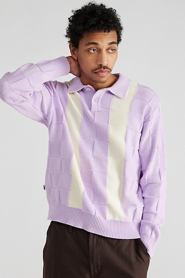 OBEY ALBERT POLO SWEATER IN LILAC, MEN'S AT URBAN OUTFITTERS