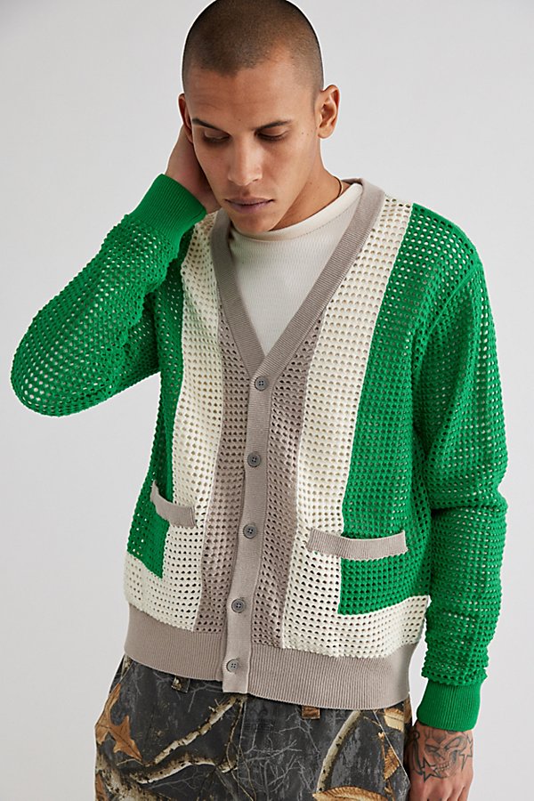 Shop Obey Anderson '60s Cardigan In Green, Men's At Urban Outfitters
