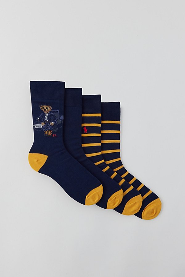 Shop Polo Ralph Lauren Denim Bear Trouser Sock 2-pack In Assorted, Men's At Urban Outfitters