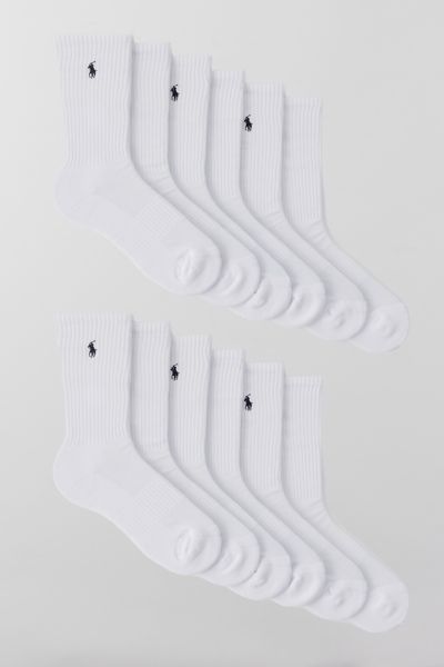 Polo Ralph Lauren Performance Crew Sock 6-pack In White, Men's At Urban Outfitters