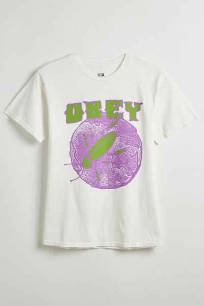 Shop Obey Lay Waste Tee In White, Men's At Urban Outfitters