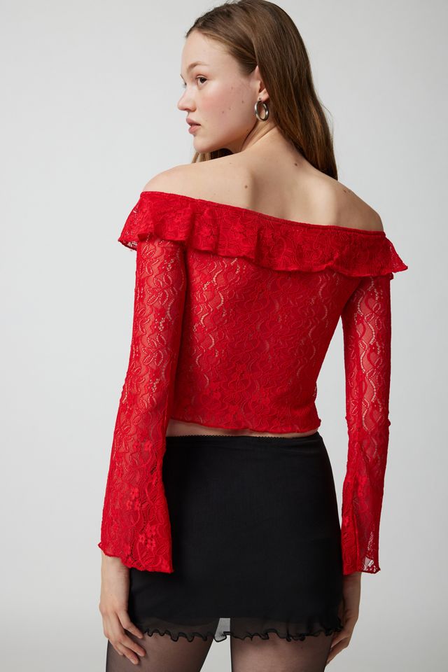 Motel Soka Lace Off-The-Shoulder Top | Urban Outfitters Canada