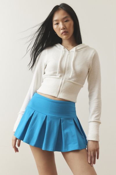 Out From Under Prep School Pleated Micro Mini Skort In Turquoise, Women's At Urban Outfitters In Turquoise