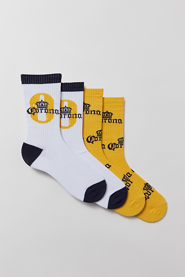 Urban Outfitters Corona Ribbed Crew Sock 2-pack In Gold, Men's At