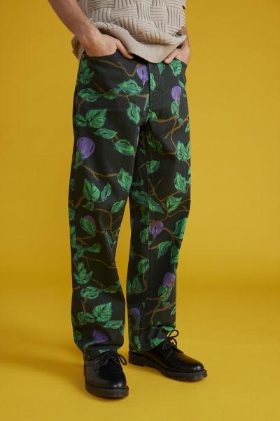 Obey Hardwork Plum Print Jeans In Floral
