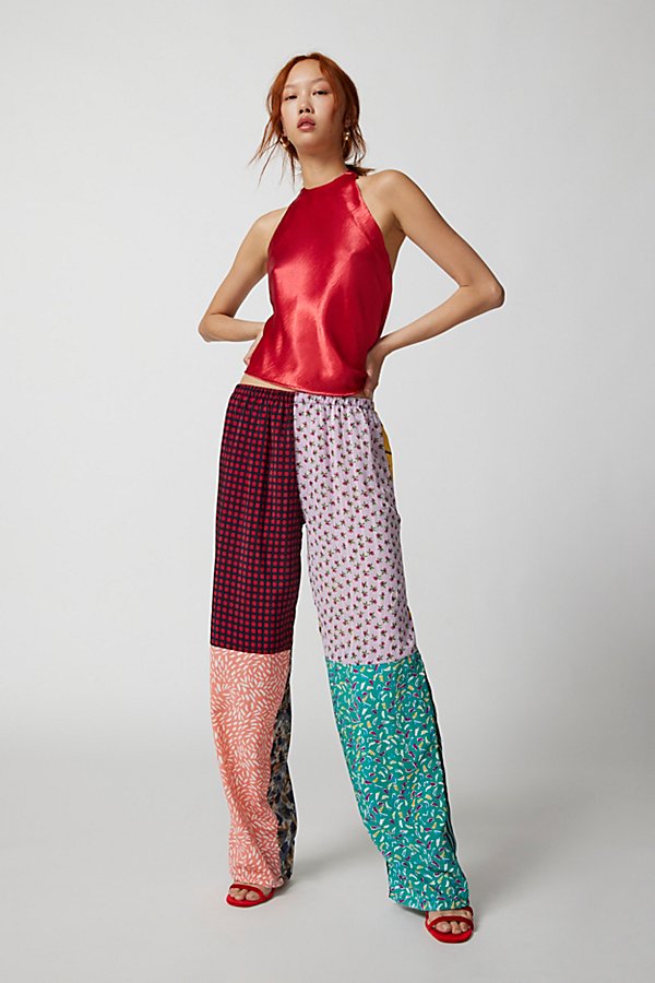 Urban Renewal Remade Pieced Printed Satin Pant In Assorted At Urban Outfitters