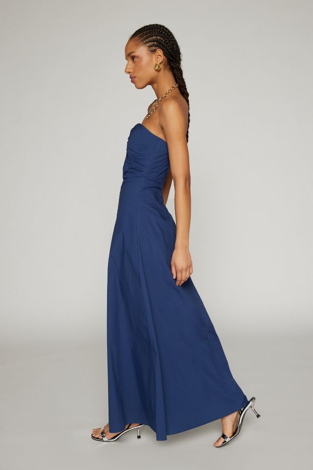 Robe Longue Bardot Lora en Popeline sans Bretelles #2