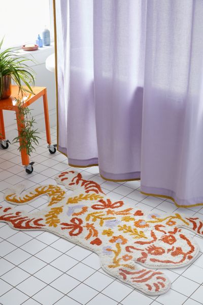 Shop Urban Outfitters Ornate Tiger Bath Mat In Neutral At