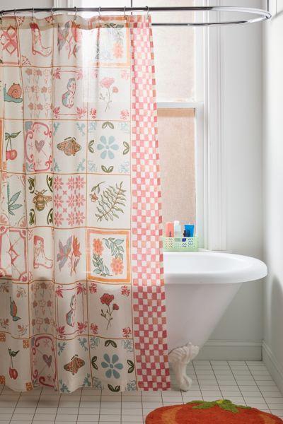 Shop Urban Outfitters Mariana Tile Shower Curtain In Assorted At