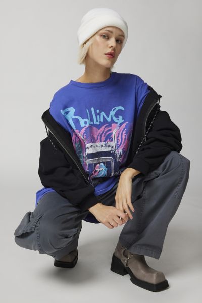 Urban Outfitters Rolling Stones Foxborough Oversized Tee In Purple, Women's At