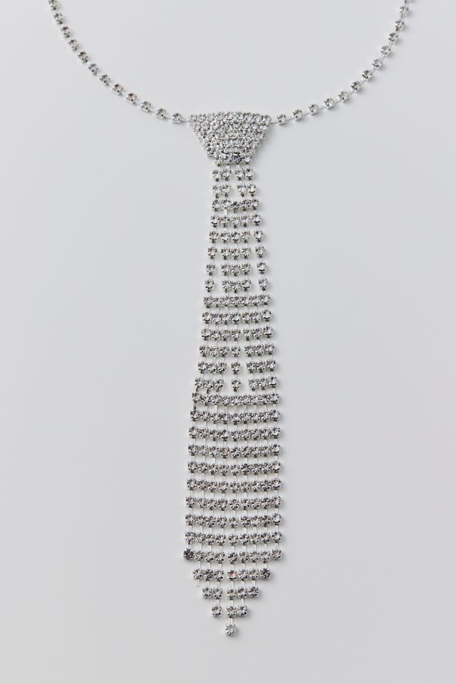 rhinestone tie necklace