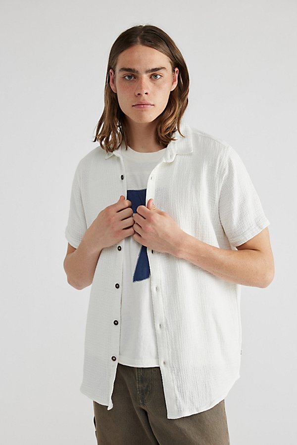Shop Rolla's Bon Weave Short Sleeve Shirt Top In Bone, Men's At Urban Outfitters