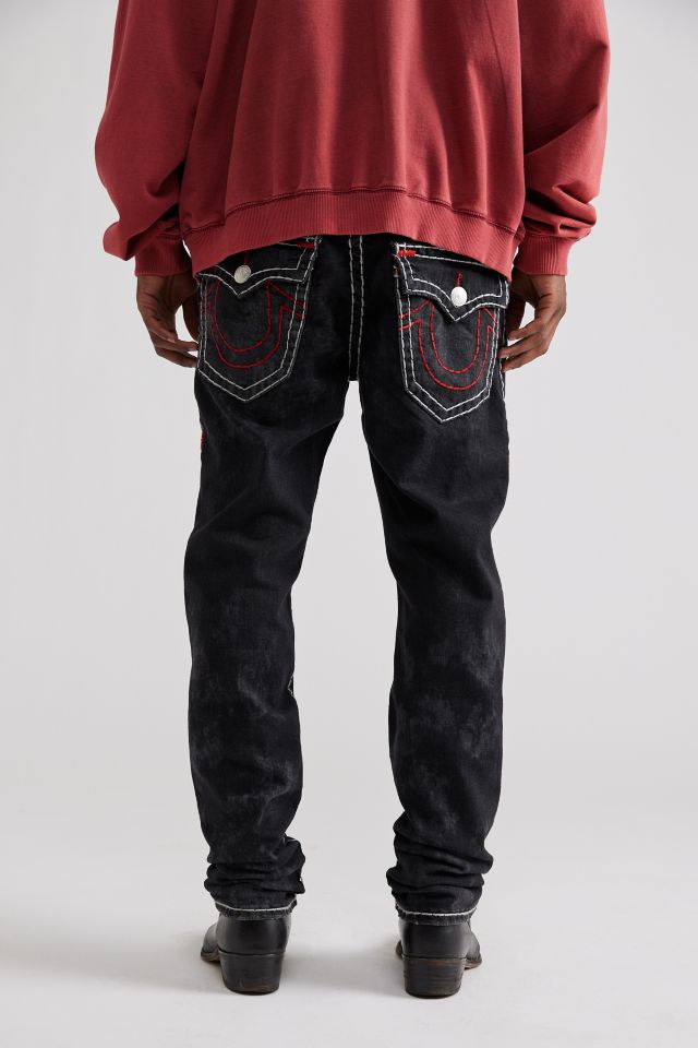 Black true religion jeans with 2024 red stitching