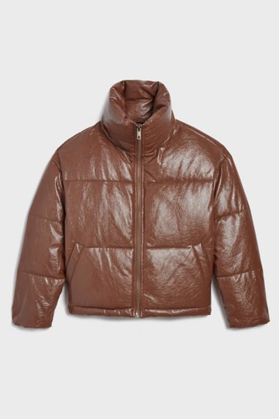 Apparis Billie Crinkle Puffer Coat In Camel