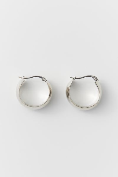 Urban Outfitters Thick Tube Hoop Earring In Silver, Women's At  In Metallic