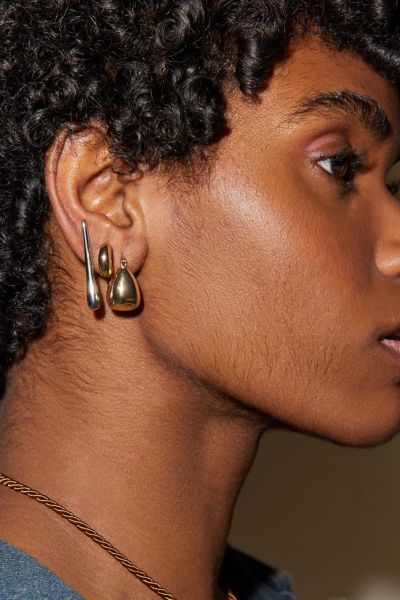 Urban Outfitters Tapered Post & Hoop Earring Set In Gold/silver, Women's At