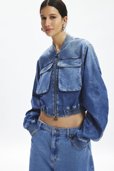 DIESEL De-Khlo-S Track 短丈デニムボンバージャケット Diesel De-Khlo-S Track Denim Bomber Jacket | Pacific City