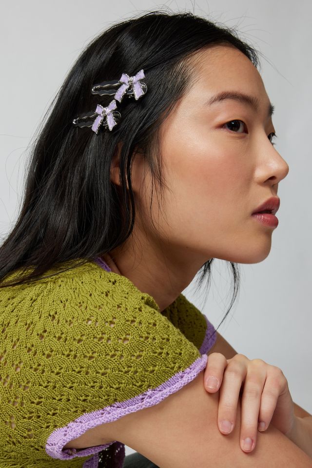 Bow Metal Slide Barrettes Urban Outfitters