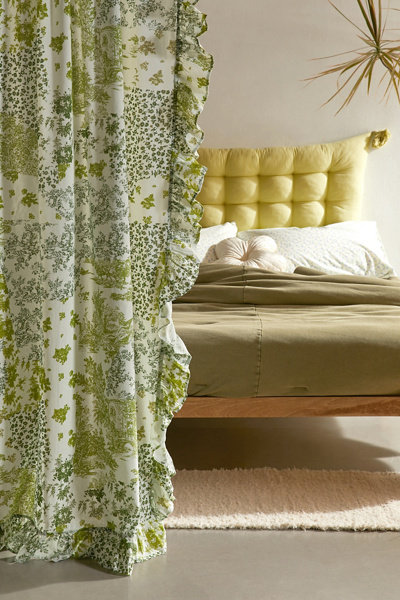 Toile Patchwork Ruffle Window Panel