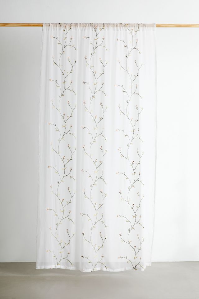 Climbing Vine Embroidered Window Panel #1