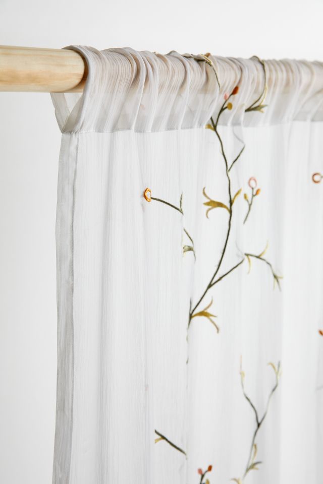 Climbing Vine Embroidered Window Panel #3