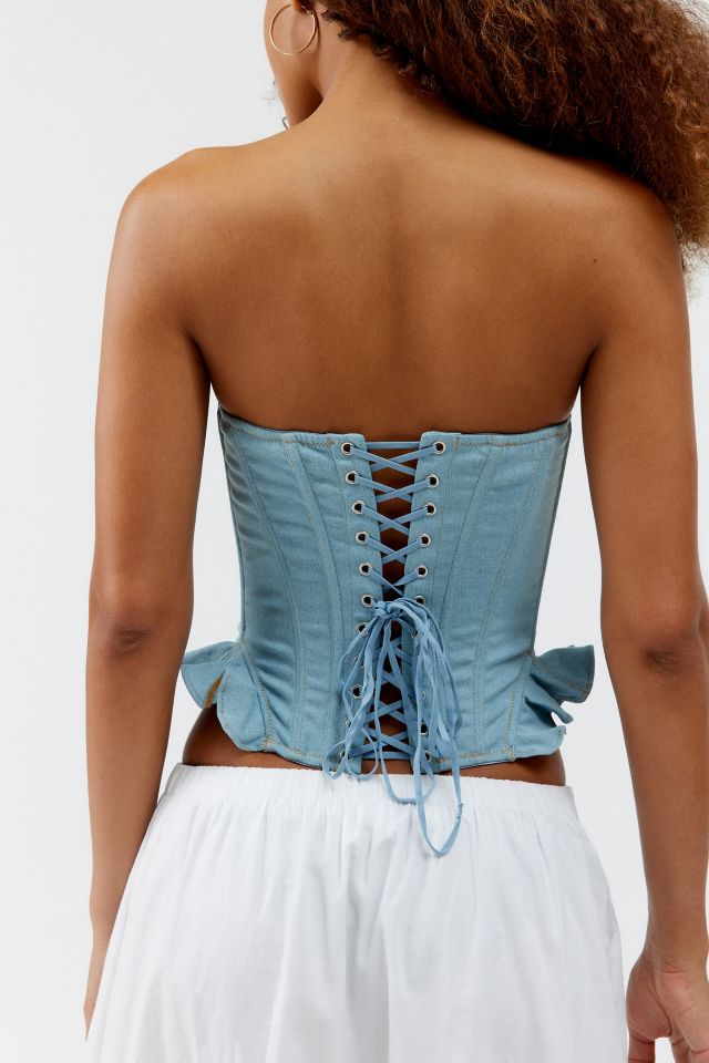 Urban Outfitters Out From Under Done Up Denim Corset