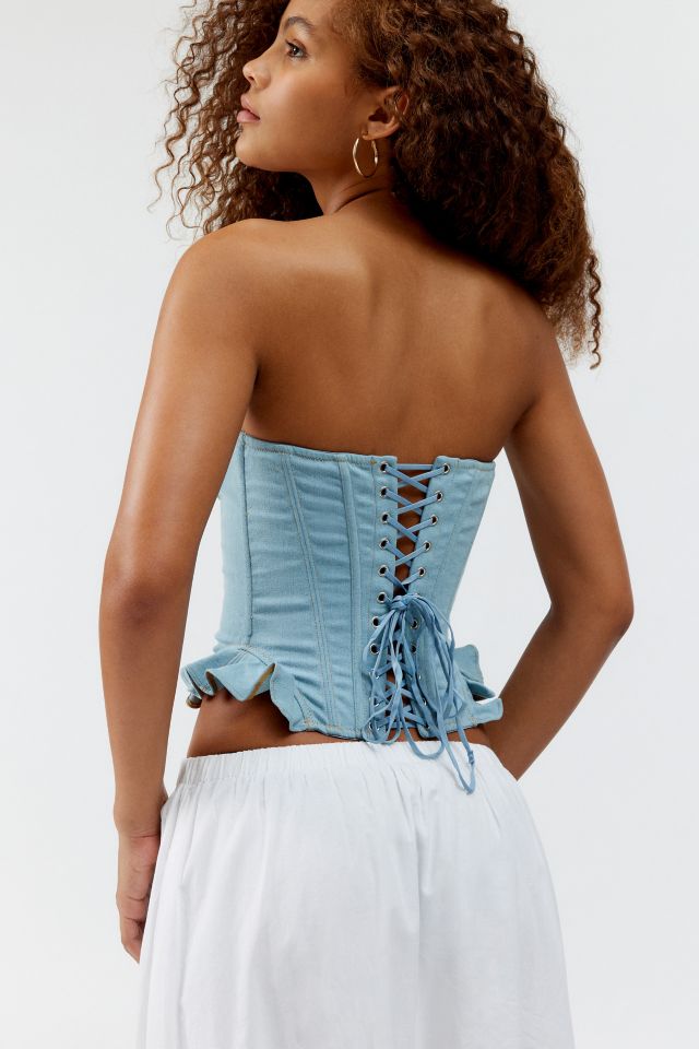 Urban Outfitters Out From Under Done Up Denim Corset